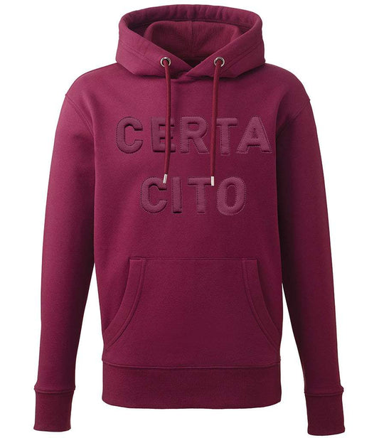 Royal Signals Hoodie - CERTA CITO 3D Puff Embroidered Motto-Maroon