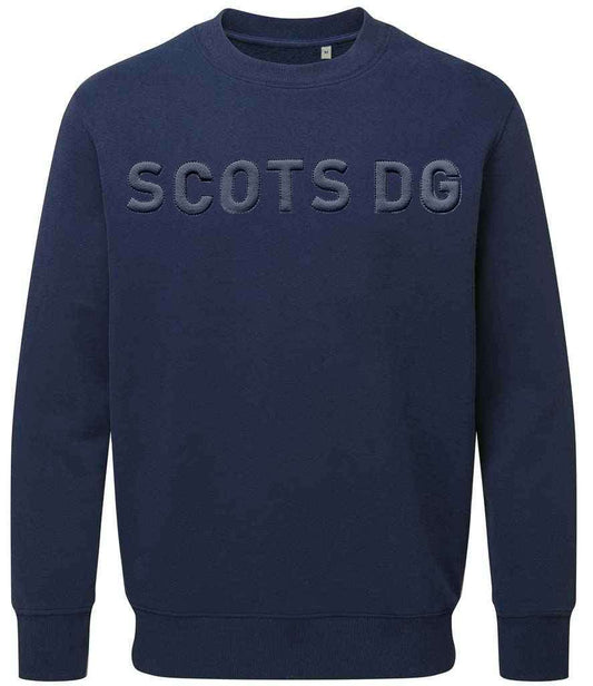 Navy blue SCOTS DG sweatshirt with 3D puff embroidery.