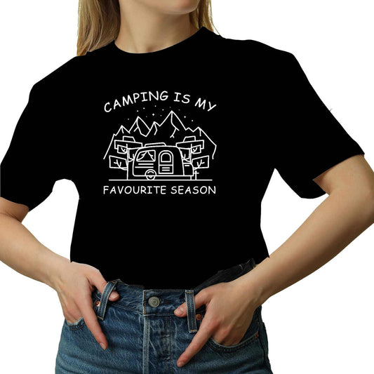 CAMPING IS MY FAVOURITE SEASON CARAVAN T-SHIRT
