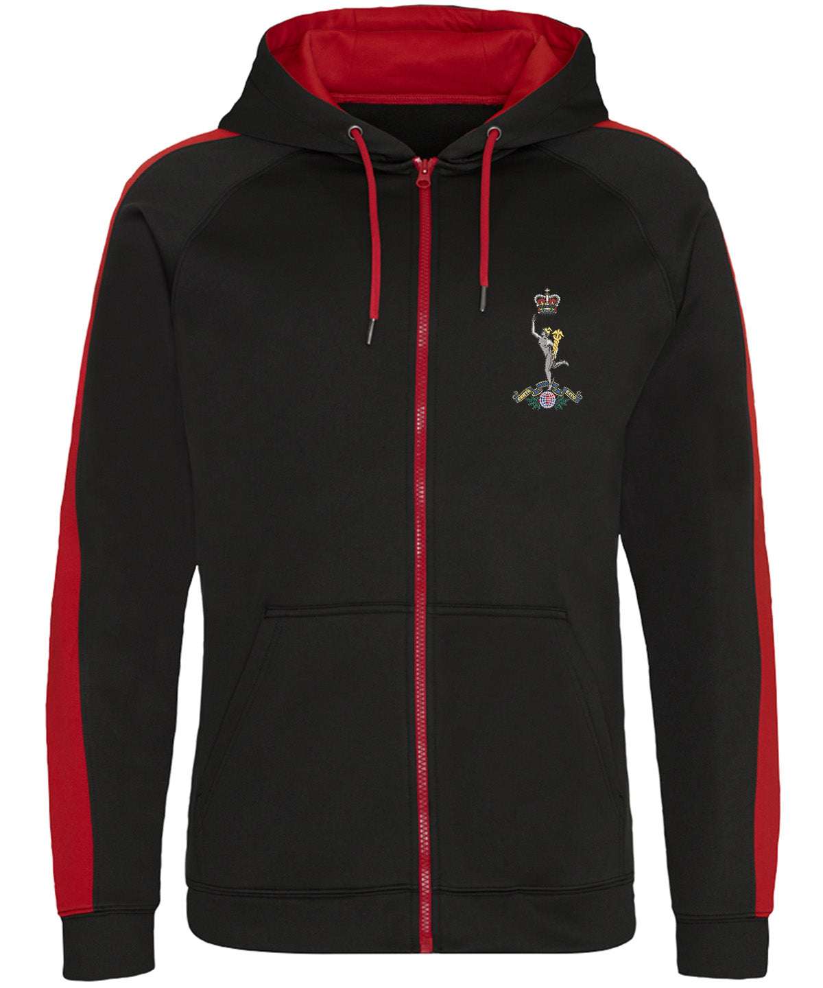Royal Signals Clothing Royal Signals Sports Polyester Hoodie Black/White S