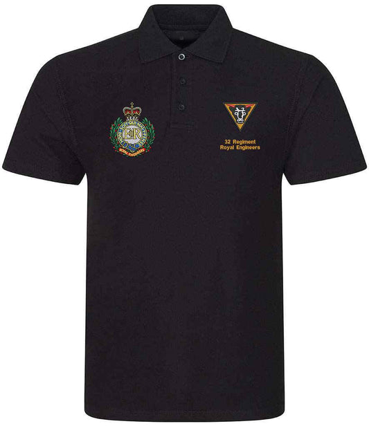 Royal Engineers Clothing 32 Regiment Royal Engineers Duel Logo Polo Shirt Navy S