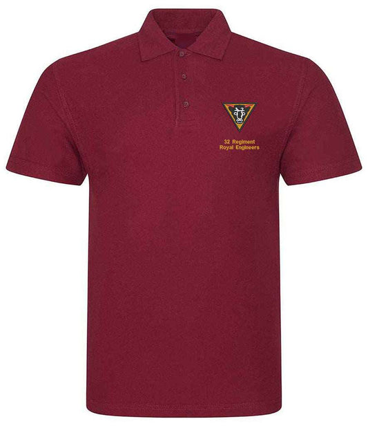 Royal Engineers Clothing 32 Regiment Royal Engineers Polo Shirt Maroon S