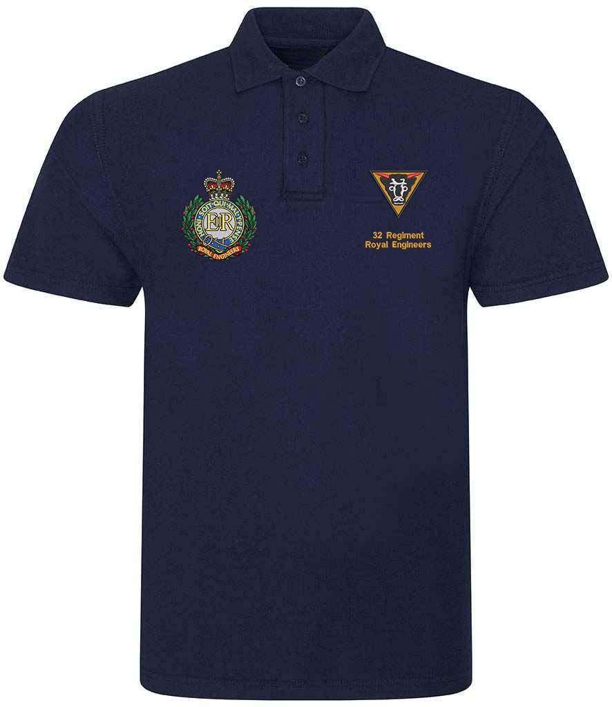 Royal Engineers Clothing 32 Regiment Royal Engineers Duel Logo Polo Shirt Khaki S