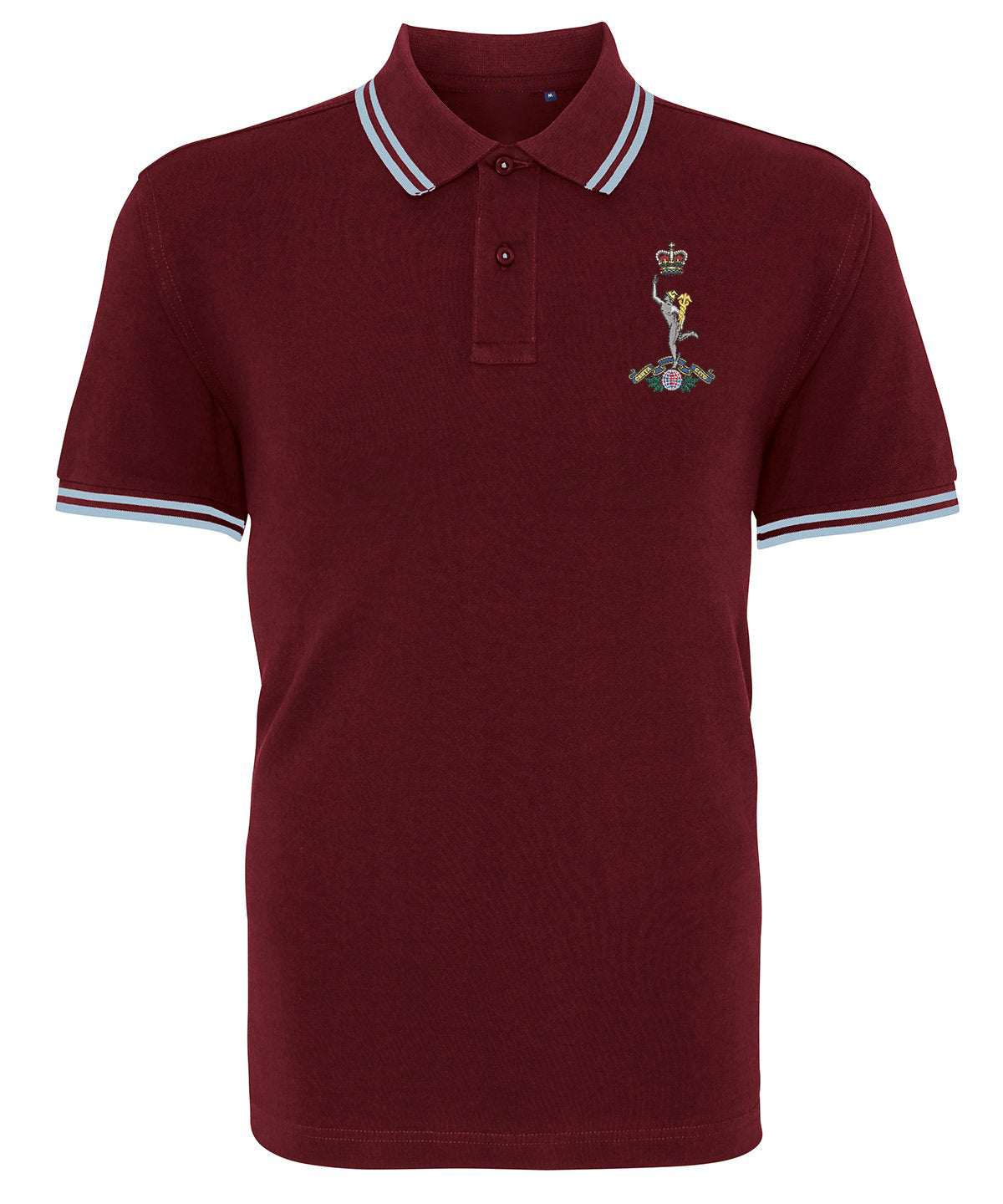 Royal Signals Clothing Royal Signals Tipped Polo Shirt Maroon/White S