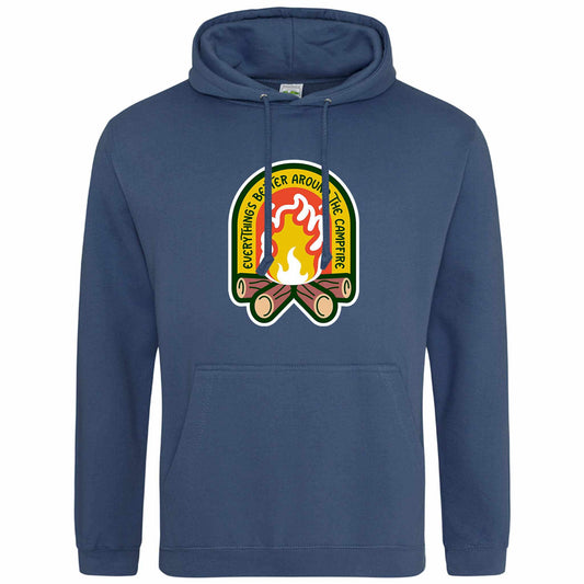 everything is better around the campfire blue