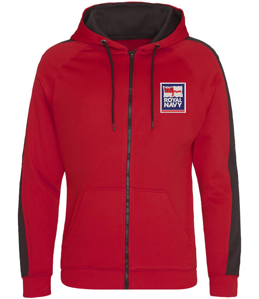 Royal Navy Clothing,Royal Navy Merchandise, Royal Navy Veterans Clothing,Royal Navy Sports Polyester Hoodie Red/Black