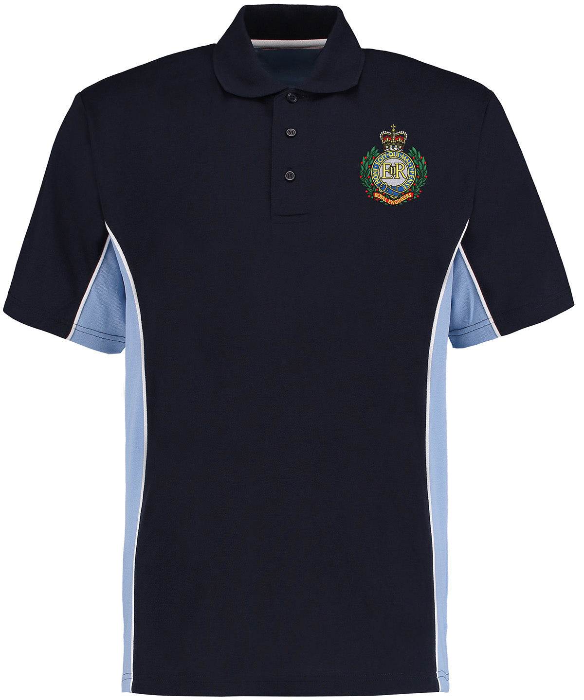 Royal Engineers Contrast Pique Polo Shirt with badge, polyester-cotton blend, stylish design.