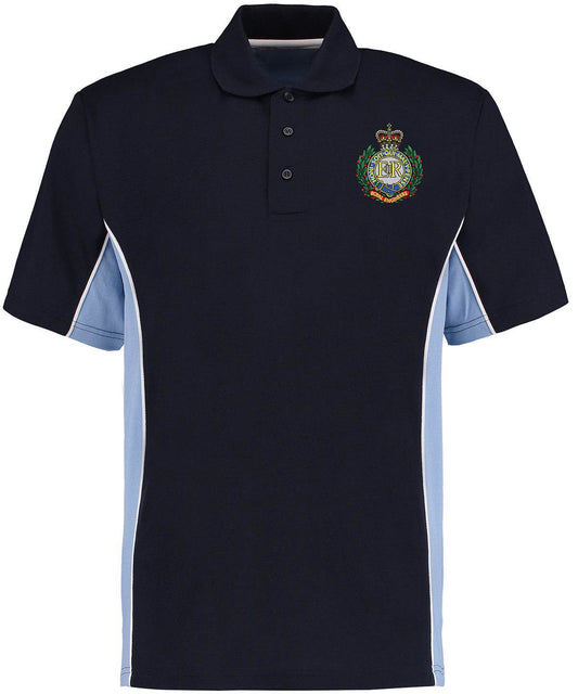 Royal Engineers Contrast Pique Polo Shirt with badge, polyester-cotton blend, stylish design.