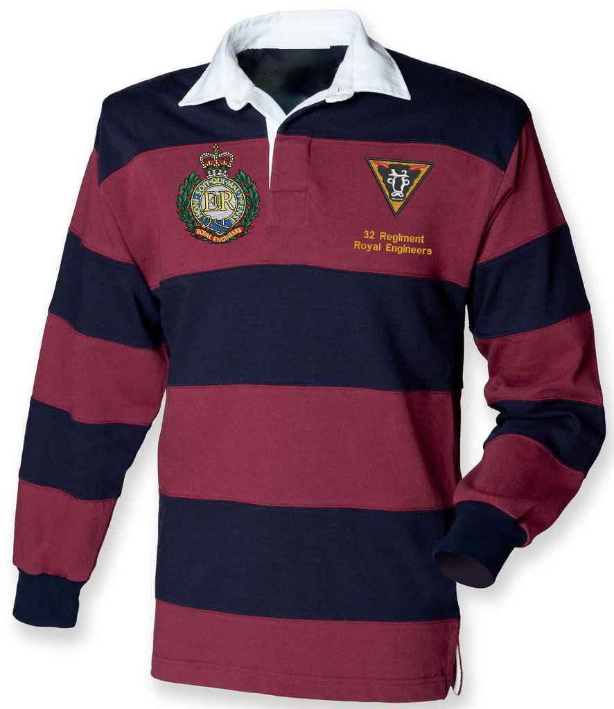 32 Regiment Royal Engineers Duel Logo Rugby Shirt-