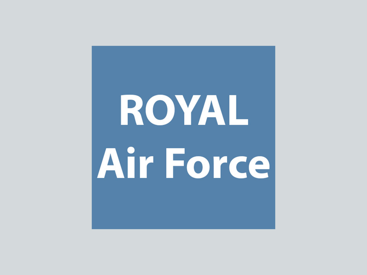 Royal Air Force logo on blue background, representing RAF clothing, RAF veteran apparel, and official Royal Air Force merchandise for UK Armed Forces supporters.