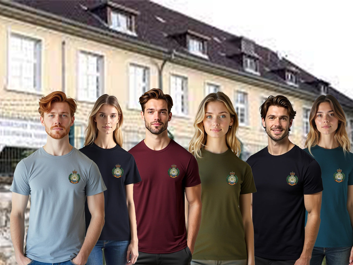Black and red Royal Engineers performance T-shirt featuring premium embroidered Royal Engineers logo, ideal for UK veterans, military PT, and Sapper supporters.
