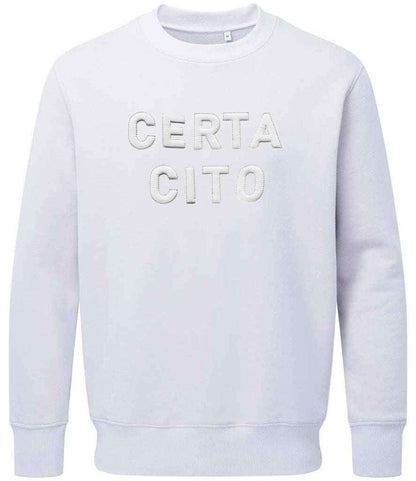 Royal Signals Sweatshirt with "Certa Cito" 3D puff embroidery in white.