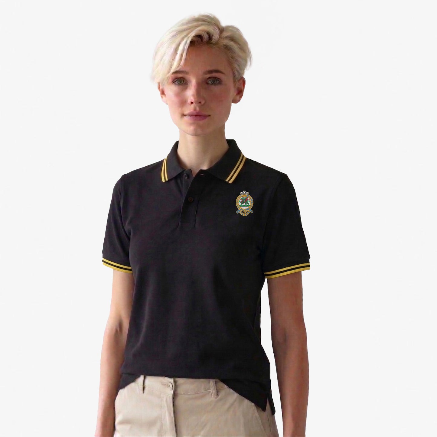 Queens Regiment Embroidered Tipped Polo Shirt