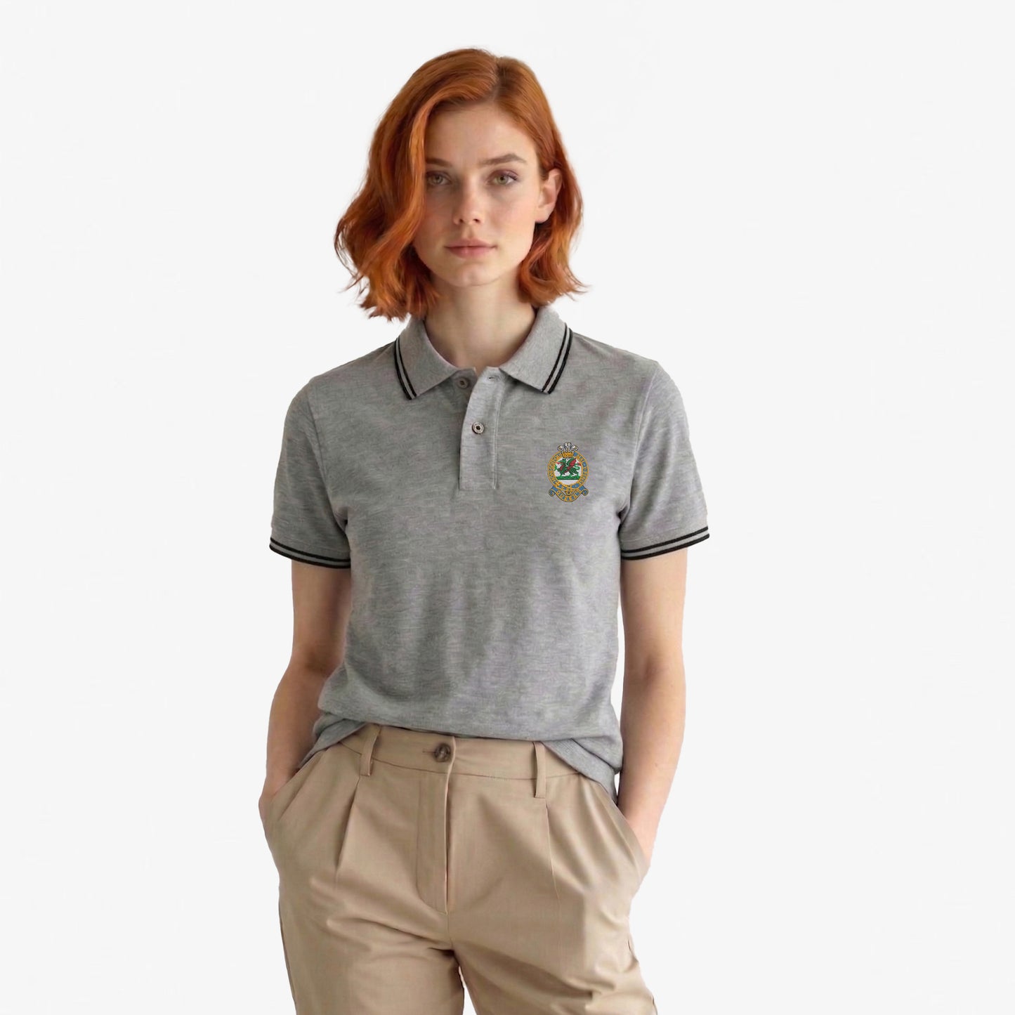 Queens Regiment Embroidered Tipped Polo Shirt