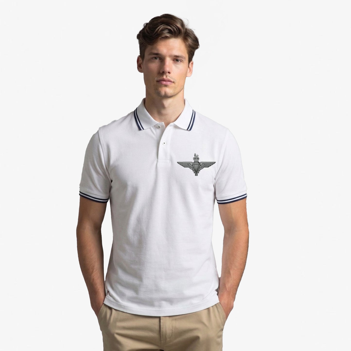 Parachute Regiment Embroidered Tipped Polo Shirt
