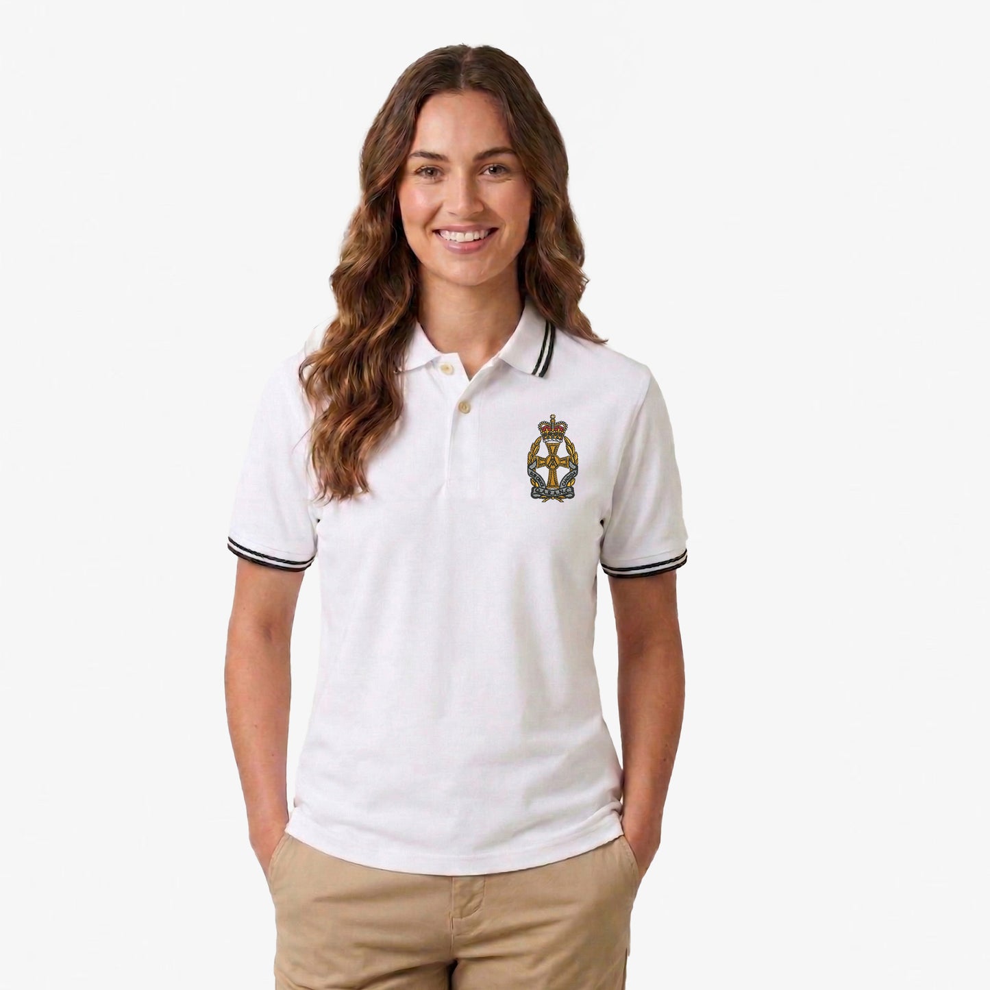 QARANC Embroidered Tipped Polo Shirt