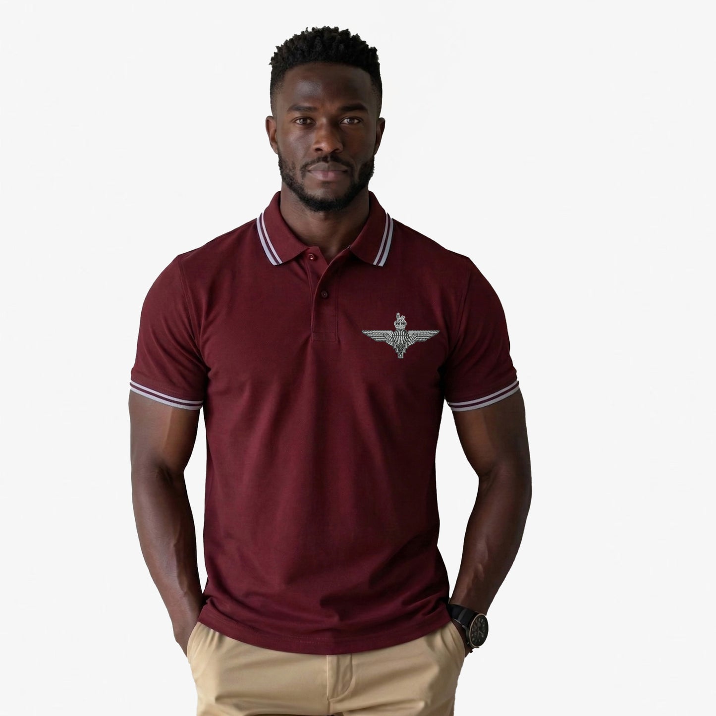 Parachute Regiment Embroidered Tipped Polo Shirt