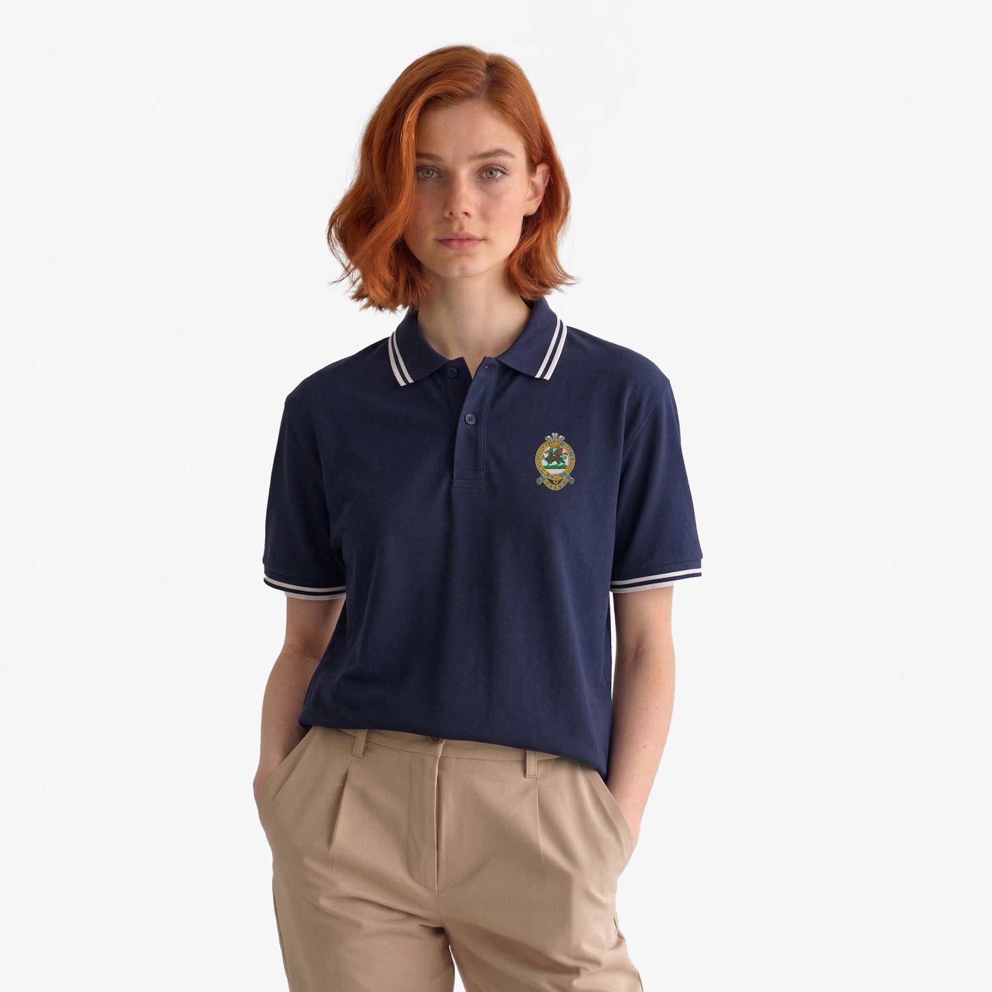 Queens Regiment Embroidered Tipped Polo Shirt