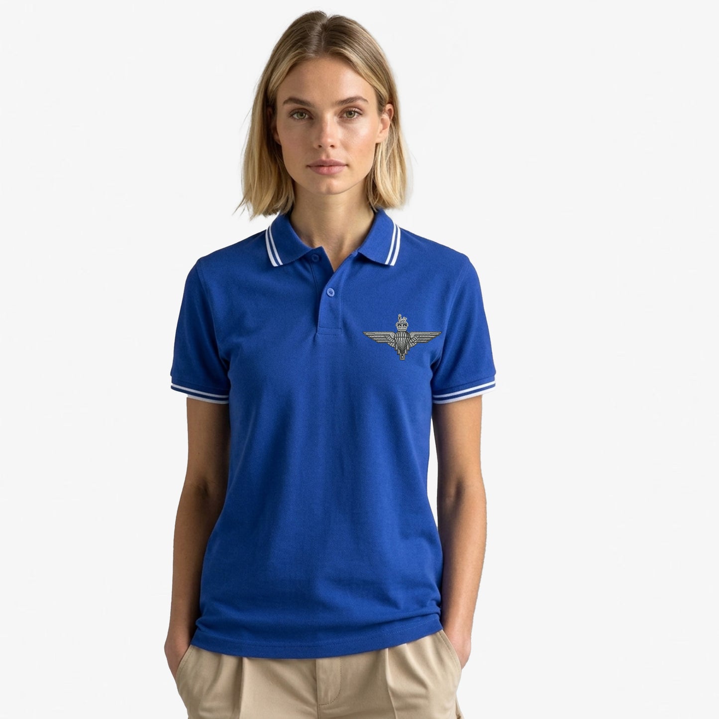 Parachute Regiment Embroidered Tipped Polo Shirt