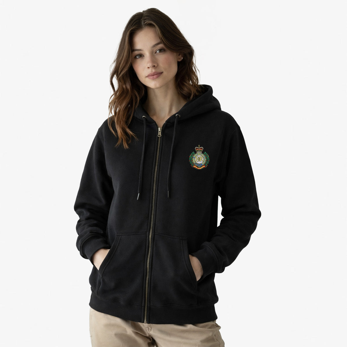 Royal Engineers Premium Zipped Embroidered Hoodie