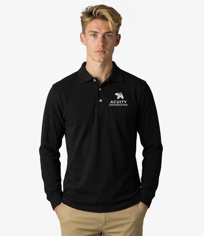 Acuity Engineering 100%Cotton Long Sleeve Pique Polo Shirt Unisex