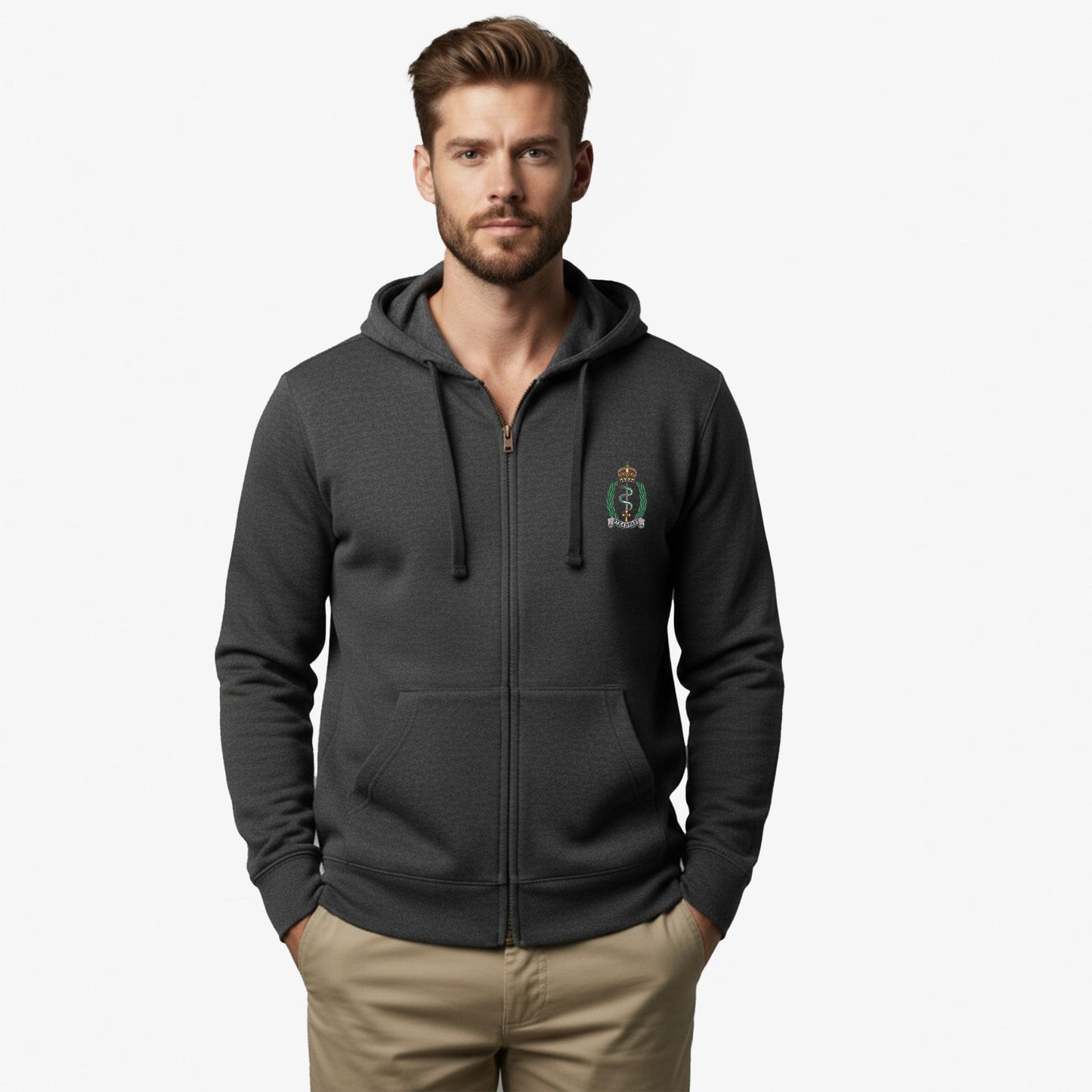 Royal Army Medical Service Ultra Premium Embroidered Zipped Hoodie