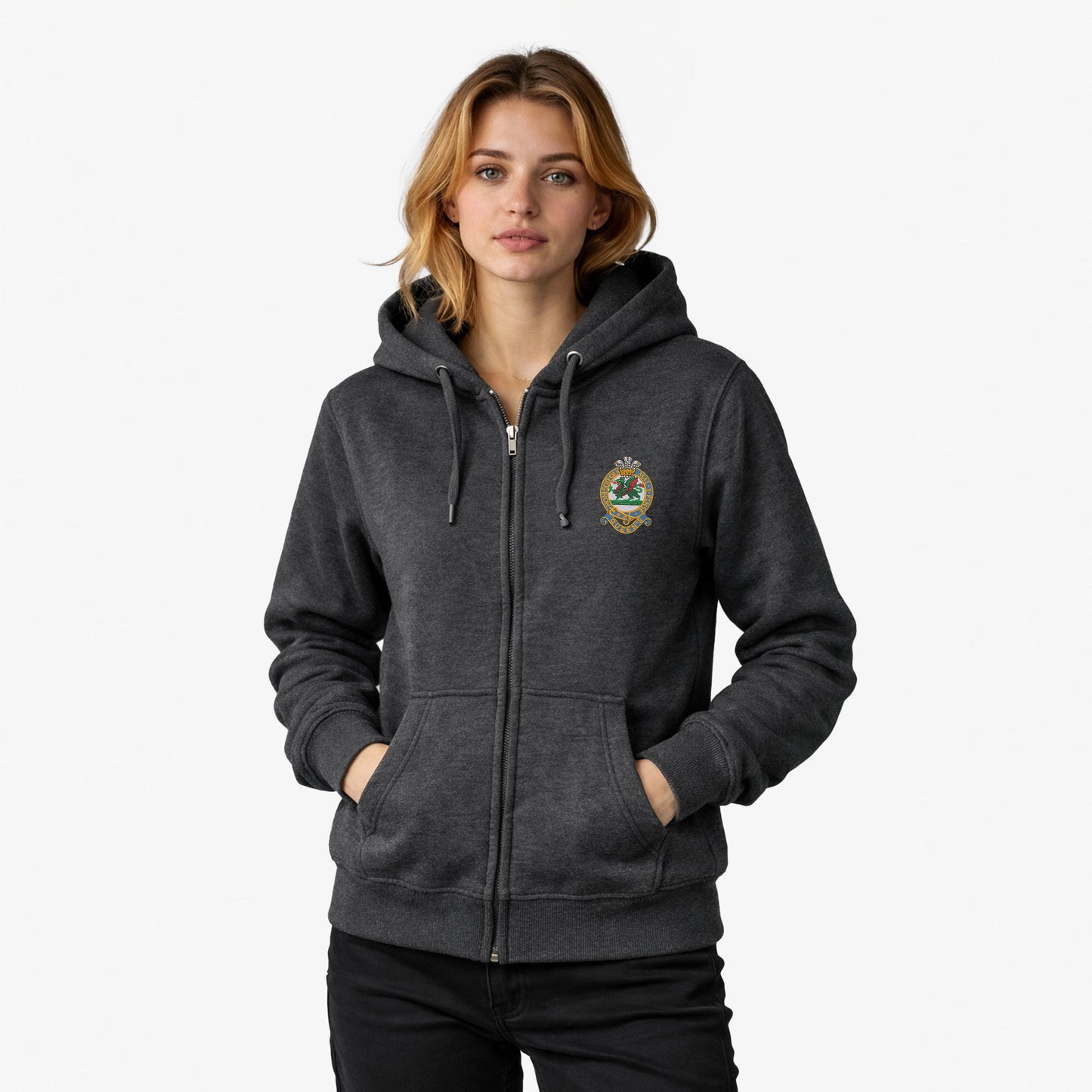 Queens Regiment Ultra Premium Embroidered Zipped Hoodie