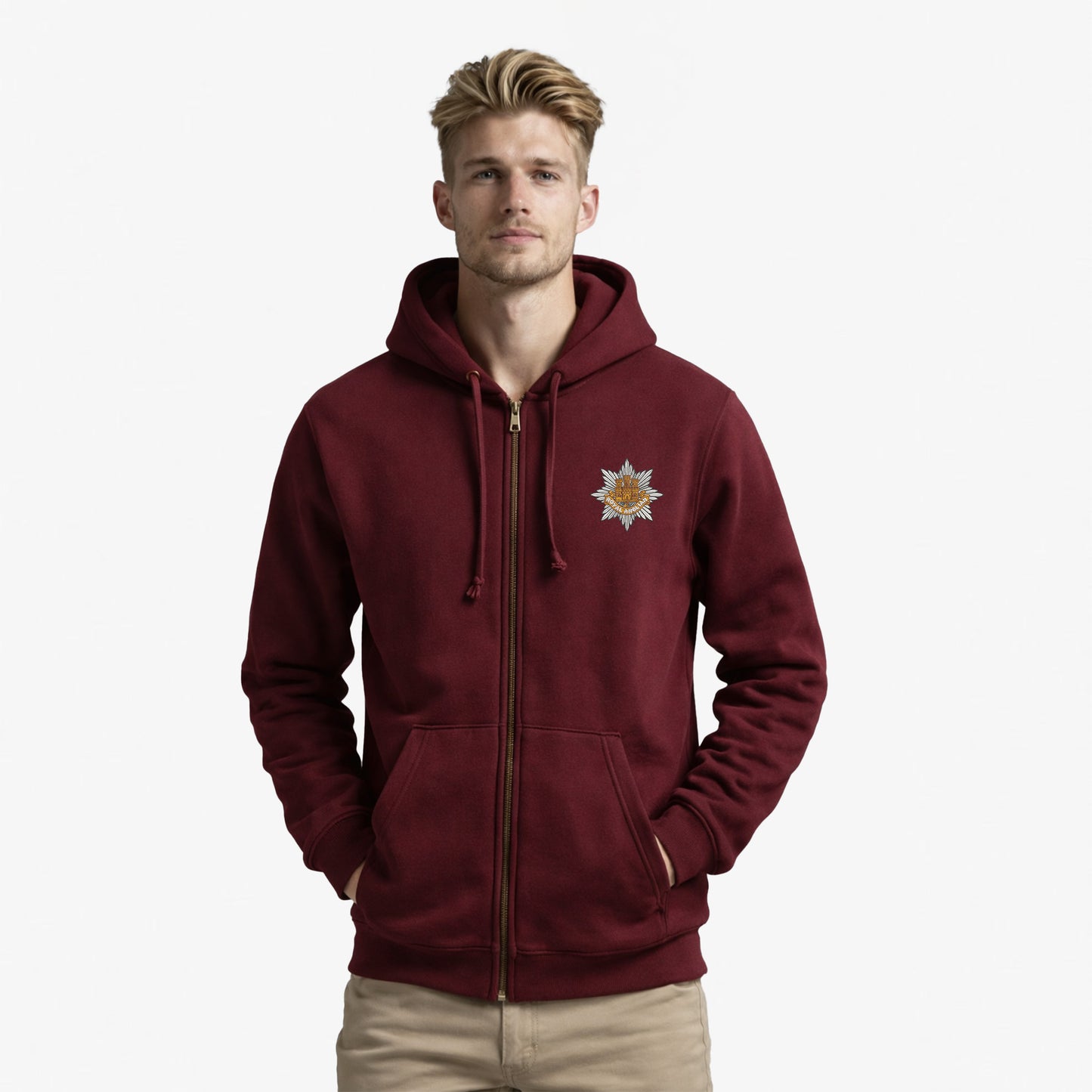 Royal Anglian Regiment Premium Embroidered Zipped Hoodie