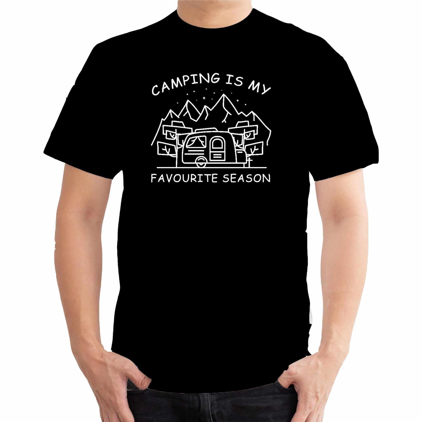 CAMPING IS MY FAVOURITE SEASON CARAVAN T-SHIRT
