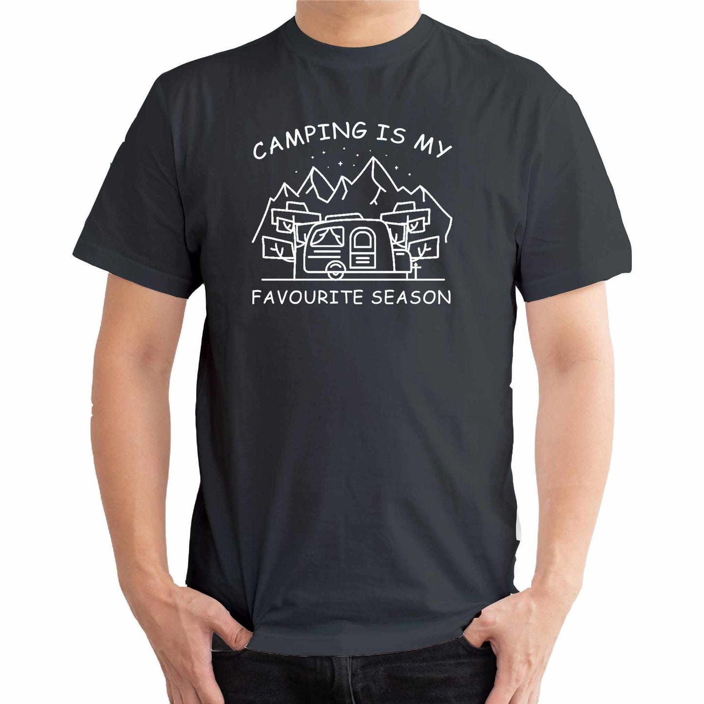 CAMPING IS MY FAVOURITE SEASON CARAVAN T-SHIRT