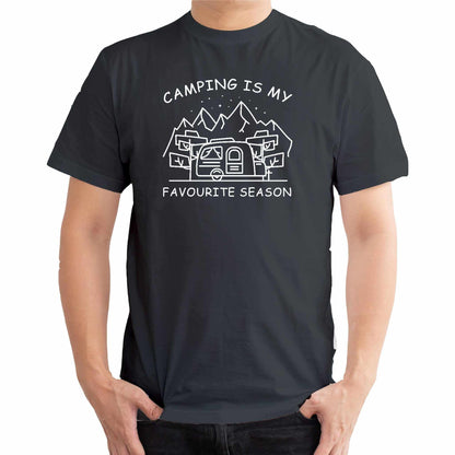 CAMPING IS MY FAVOURITE SEASON CARAVAN T-SHIRT