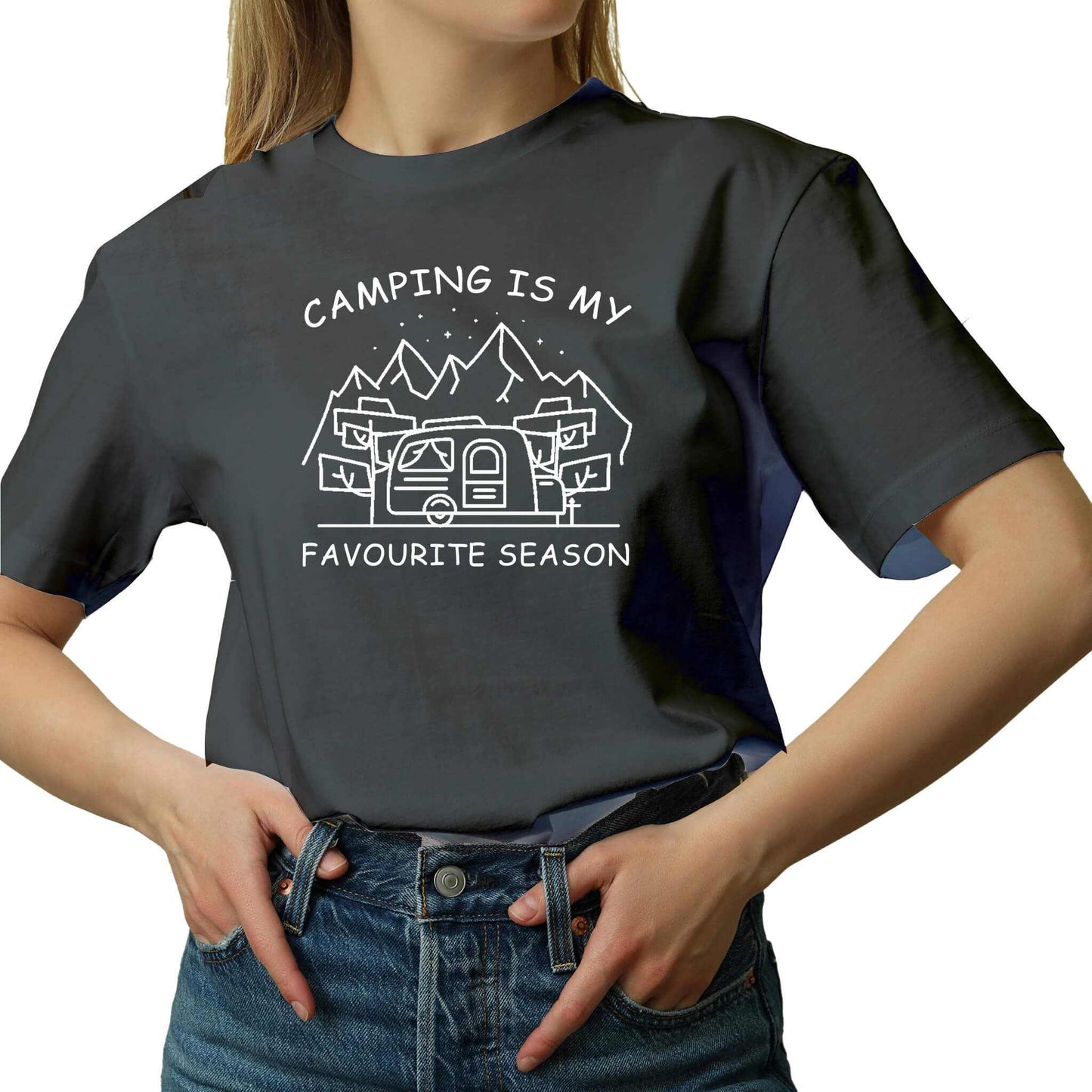 CAMPING IS MY FAVOURITE SEASON CARAVAN T-SHIRT