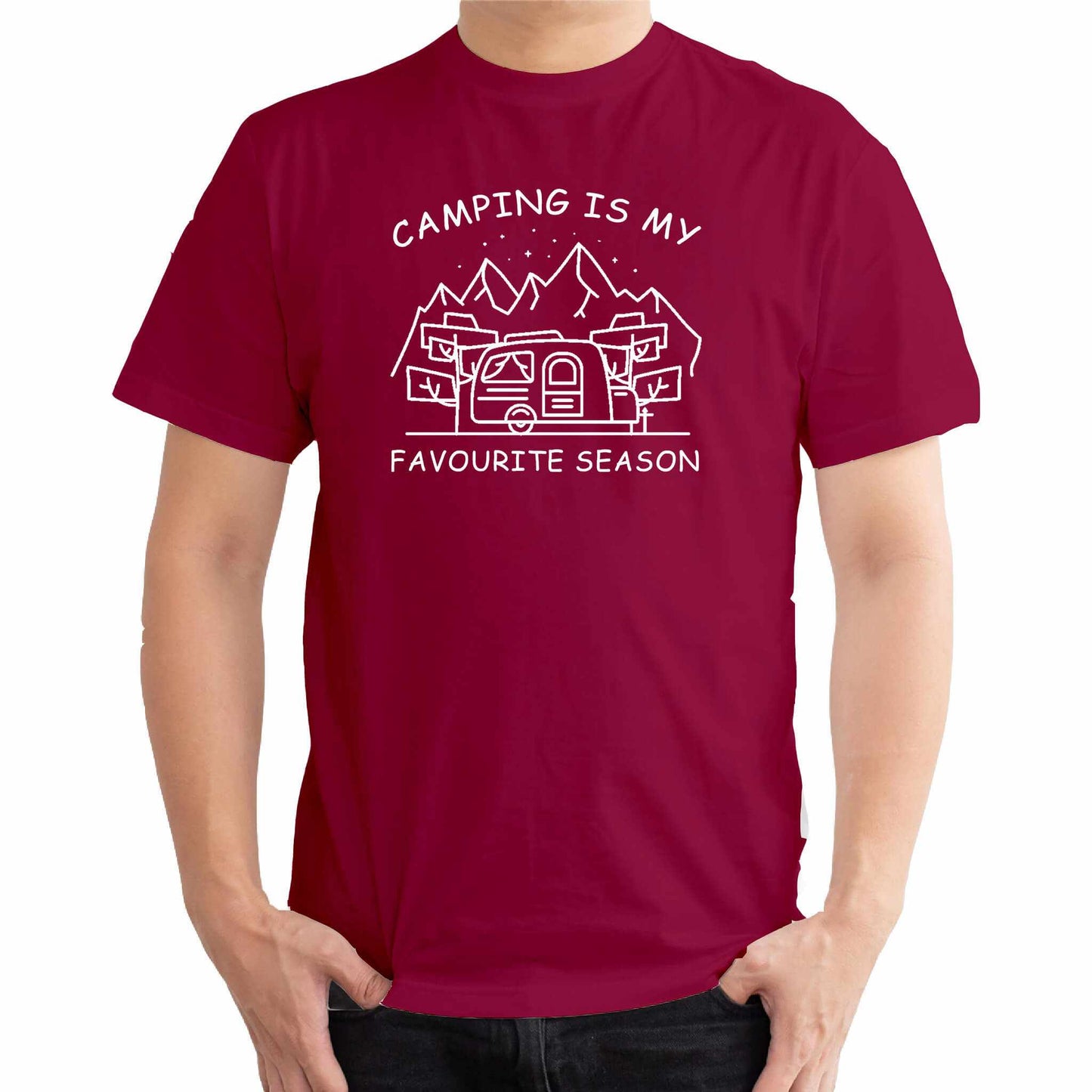 CAMPING IS MY FAVOURITE SEASON CARAVAN T-SHIRT