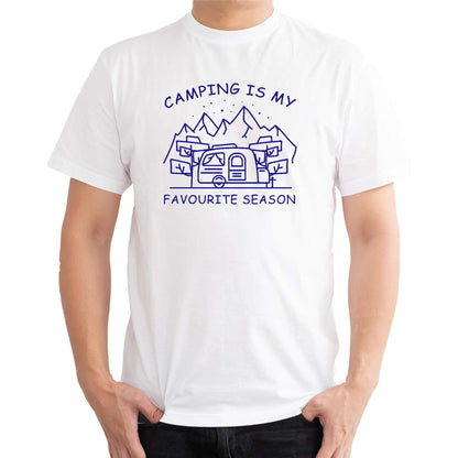 CAMPING IS MY FAVOURITE SEASON CARAVAN T-SHIRT