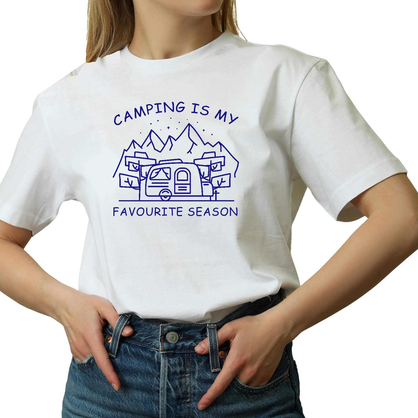 CAMPING IS MY FAVOURITE SEASON CARAVAN T-SHIRT