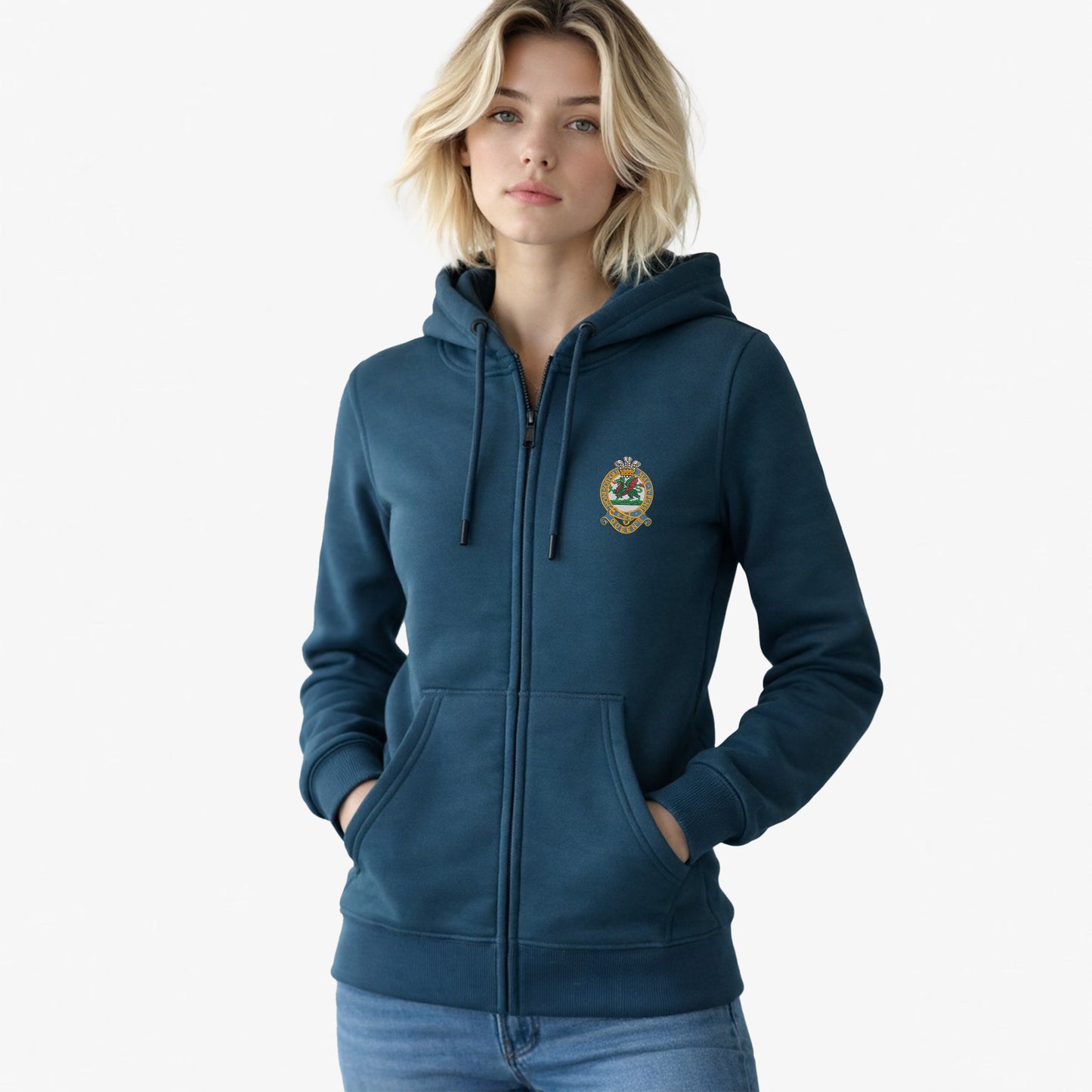 Queens Regiment Ultra Premium Embroidered Zipped Hoodie
