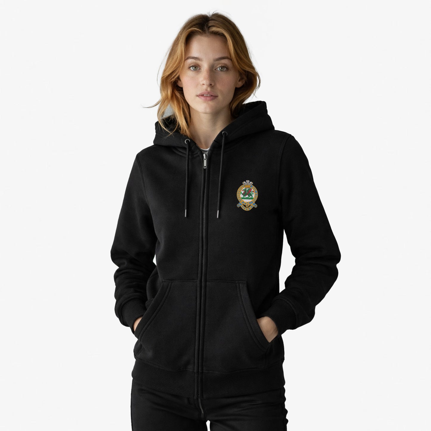 Queens Regiment Ultra Premium Embroidered Zipped Hoodie