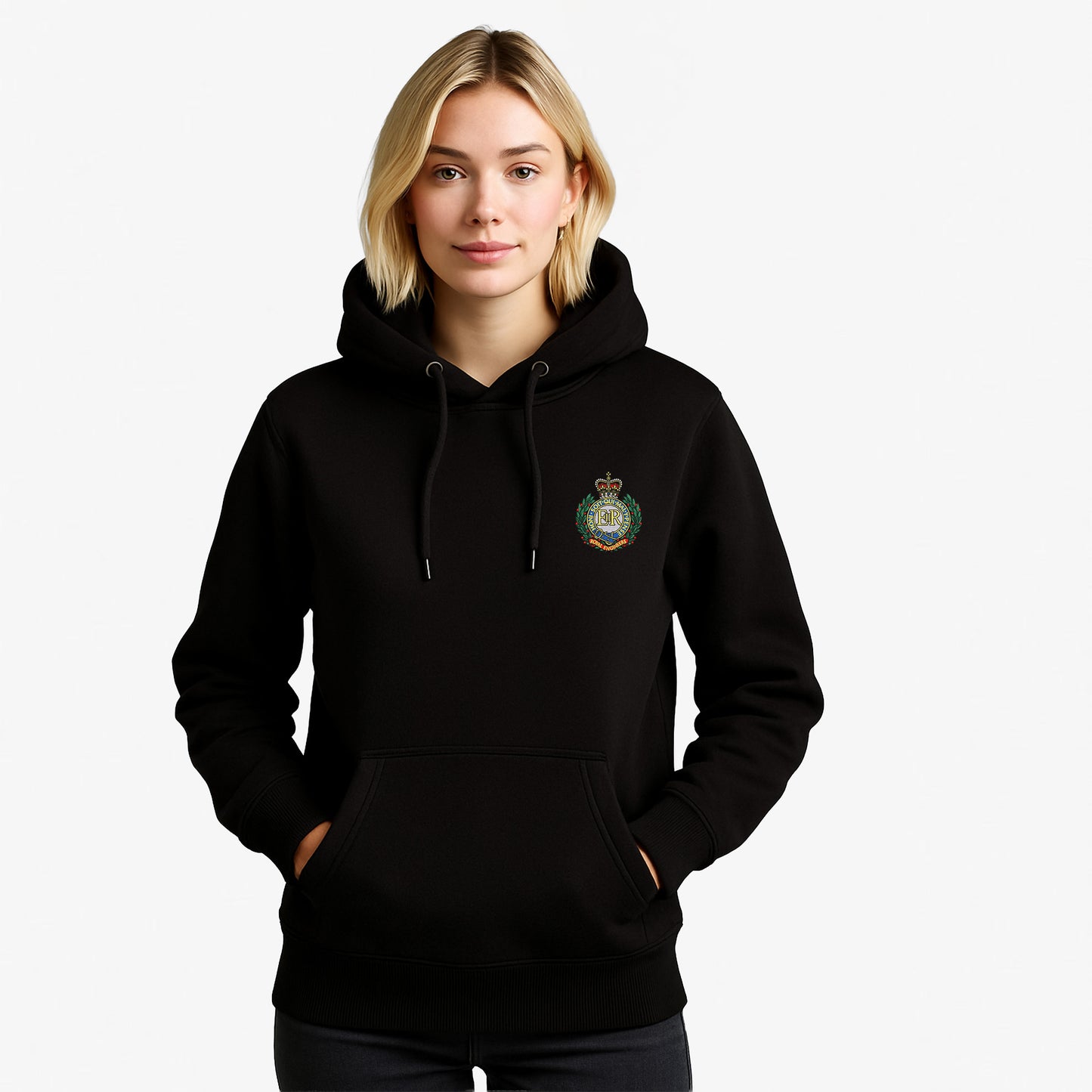 Royal Engineers Hoodie Embroidered Logo Peach Finish Ultra Premium Weight(330gsm)