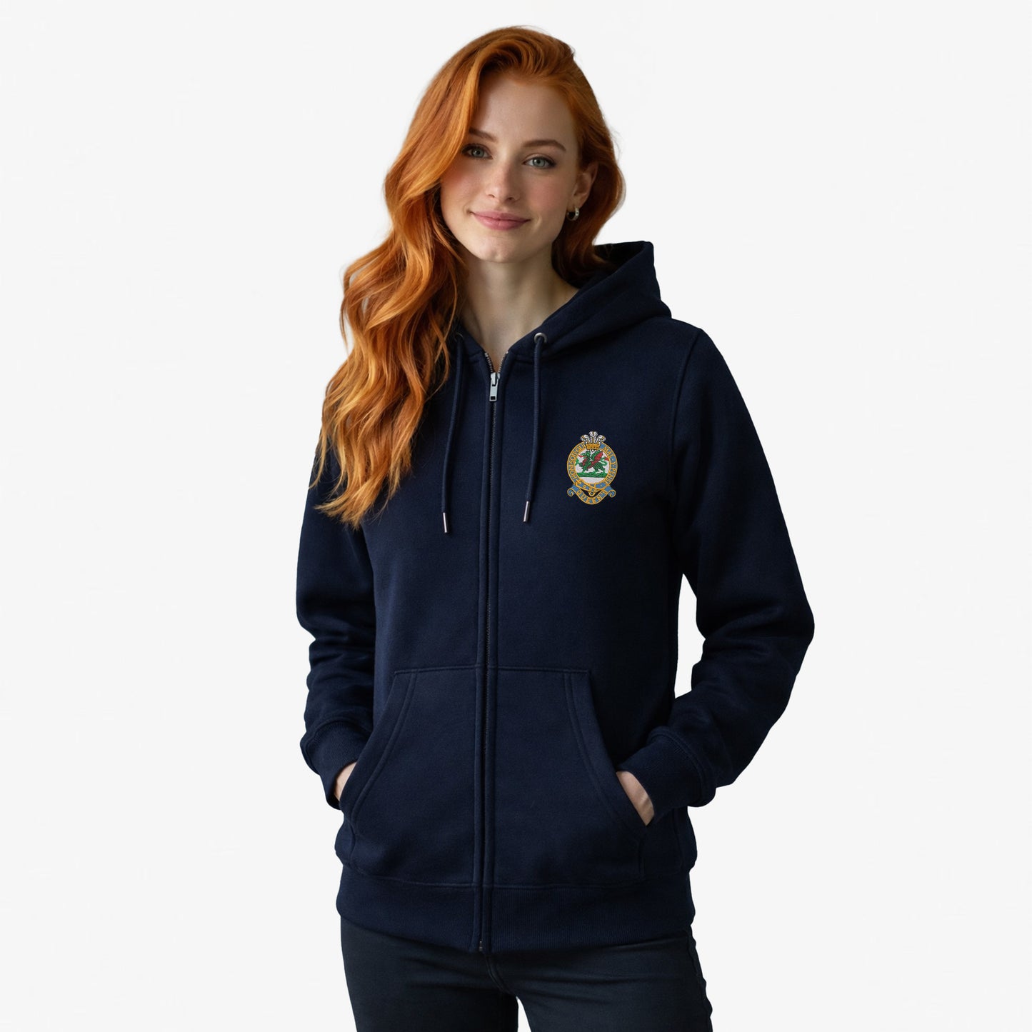 Queens Regiment Ultra Premium Embroidered Zipped Hoodie