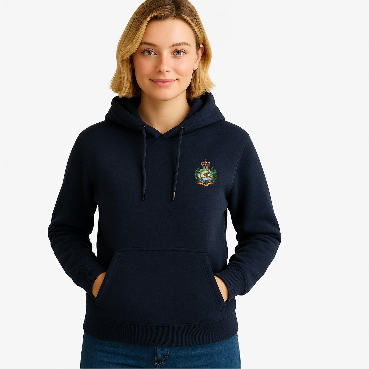 Royal Engineers Hoodie Embroidered Logo Peach Finish Ultra Premium Weight(330gsm)