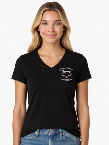 Sir Thomas Blackwell's Regiment of Foote Embroidered V-Neck Ladies T Shirt