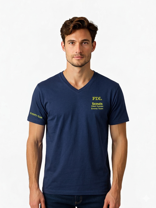 West Sussex Sussex Events Team Printed V Neck T Shirt