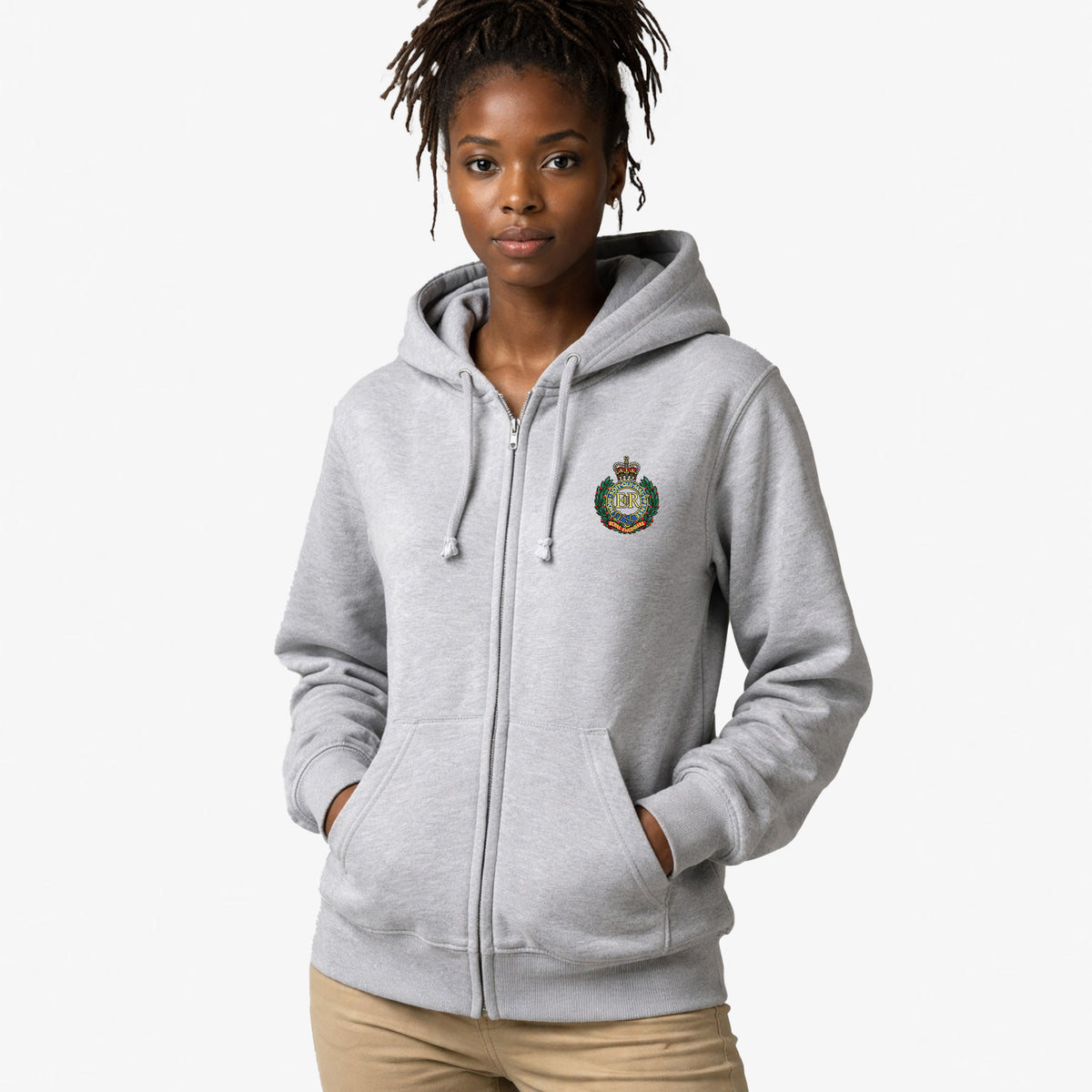 Royal Engineers Premium Zipped Embroidered Hoodie