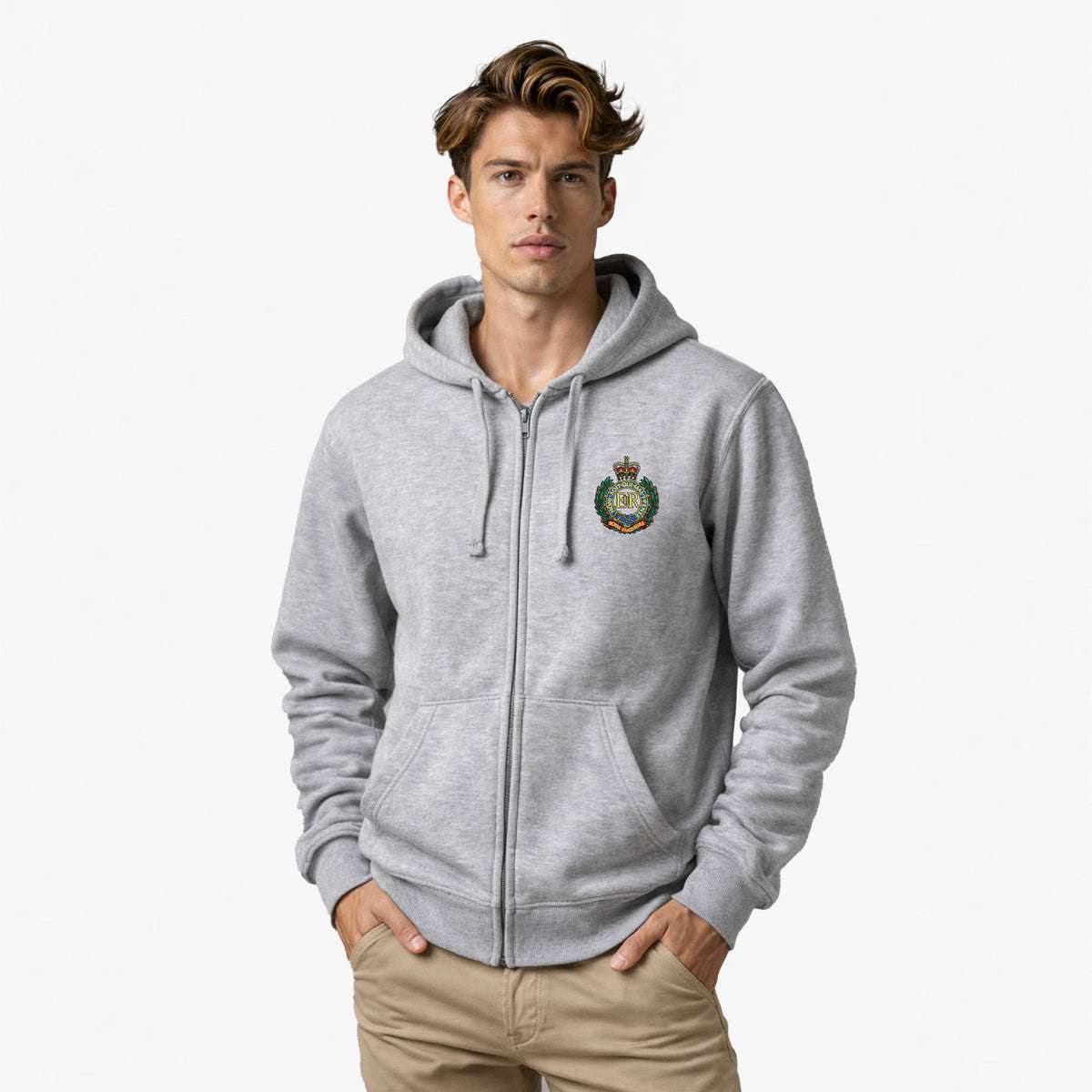 Royal Engineers Premium Zipped Embroidered Hoodie