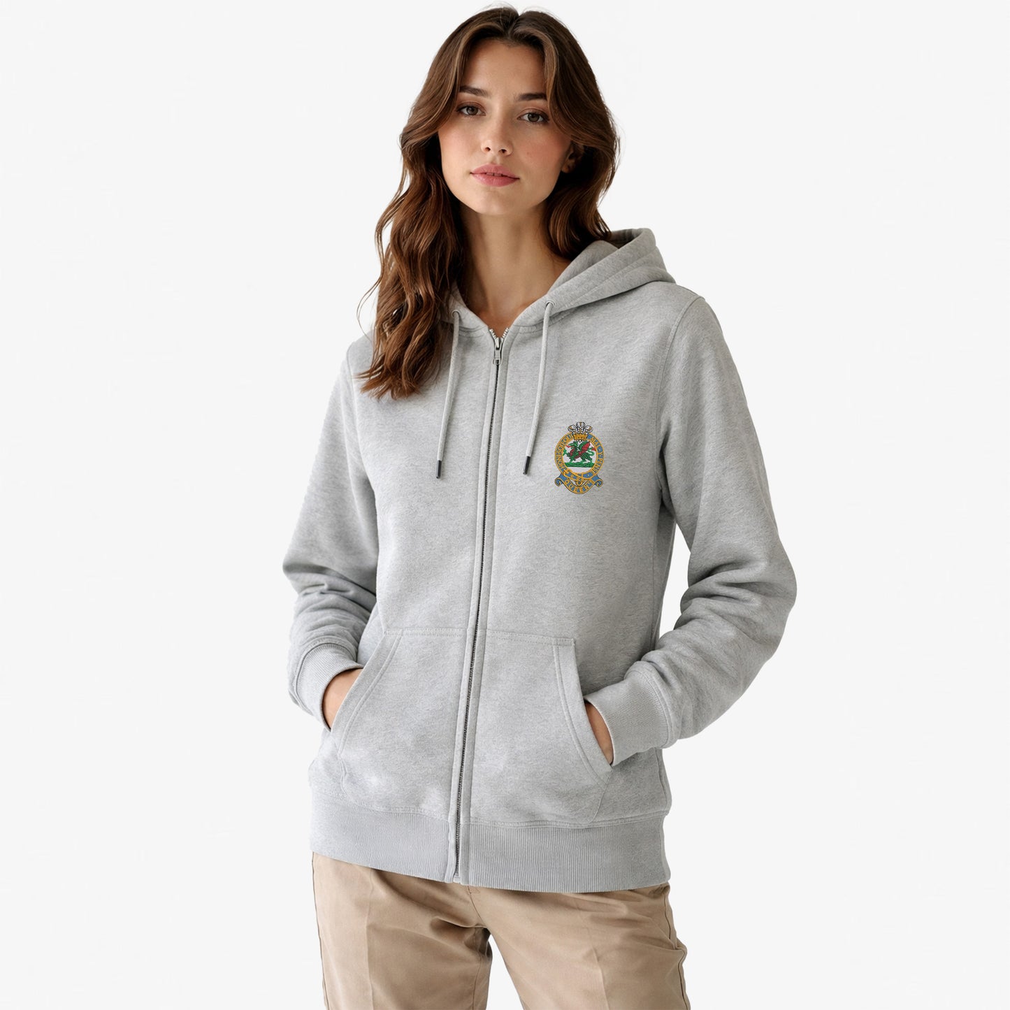 Queens Regiment Ultra Premium Embroidered Zipped Hoodie