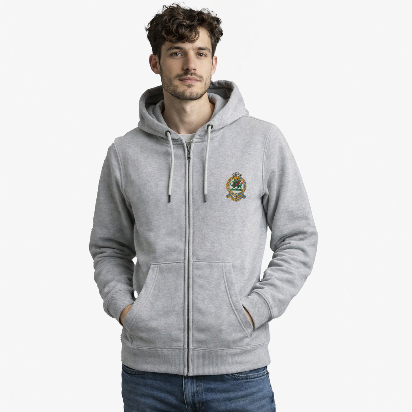 Queens Regiment Ultra Premium Embroidered Zipped Hoodie