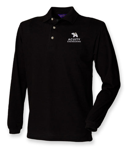 Acuity Engineering 100%Cotton Long Sleeve Pique Polo Shirt Unisex