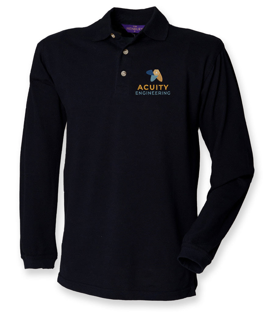 Acuity Engineering 100%Cotton Long Sleeve Pique Polo Shirt Unisex