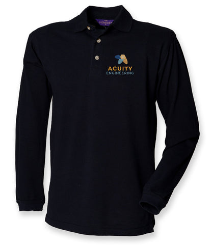 Acuity Engineering 100%Cotton Long Sleeve Pique Polo Shirt Unisex