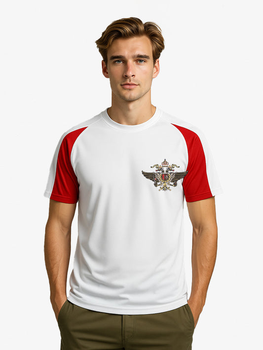 1st-queens-dragoon-guards Contrast wicking T-Shirt white-Red
